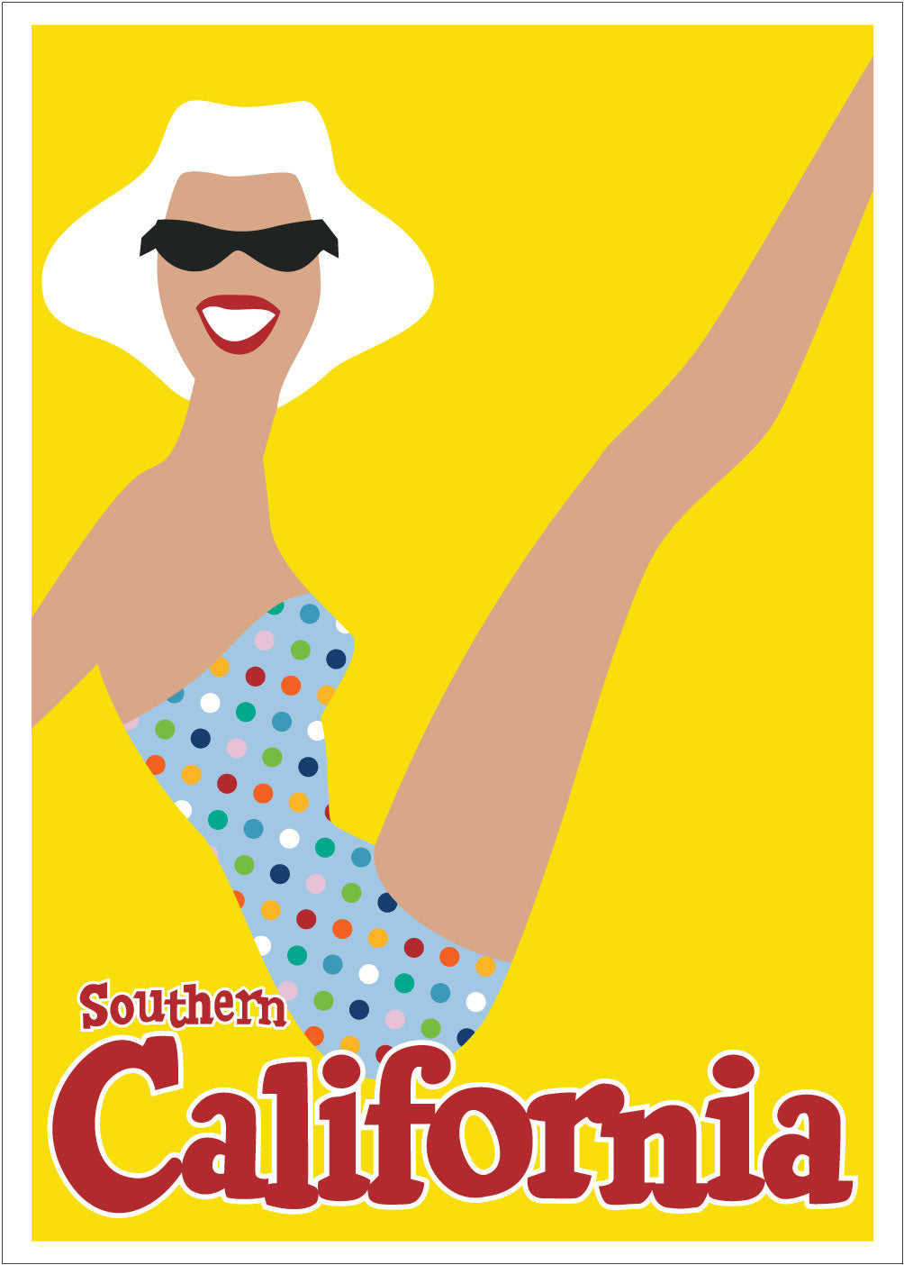 Southern California Sunbather Travel Poster Print