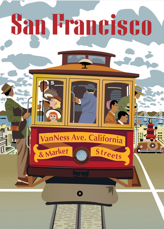 San Francisco Van Ness Ave Cable Car Print
