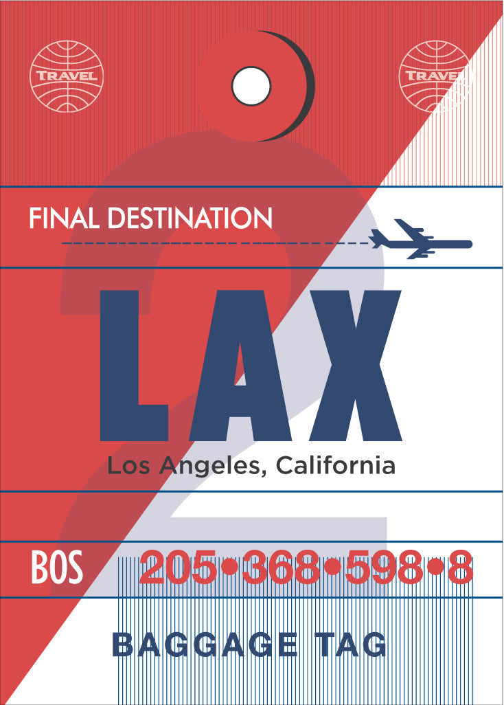 LAX Luggage Tag Print
