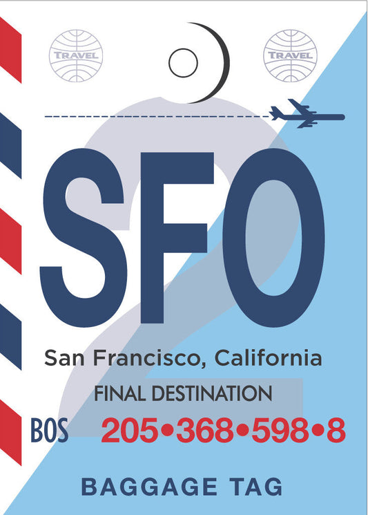 San Francisco SFO Luggage Tag Print