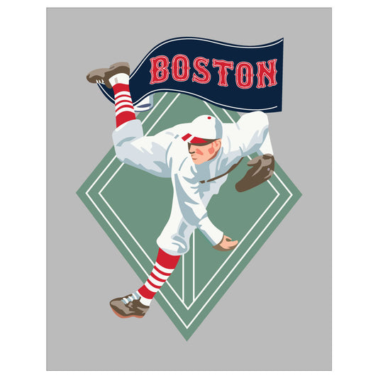 Boston World Champs Baseball Player Print
