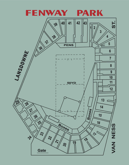 Fenway Park Architectural Layout Print