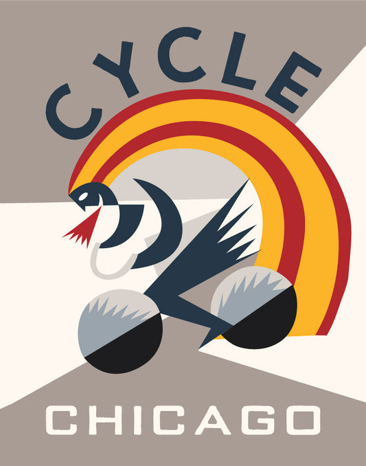 Cycle Chicago Biker Print