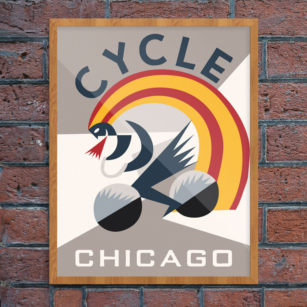 Cycle Chicago Biker Print