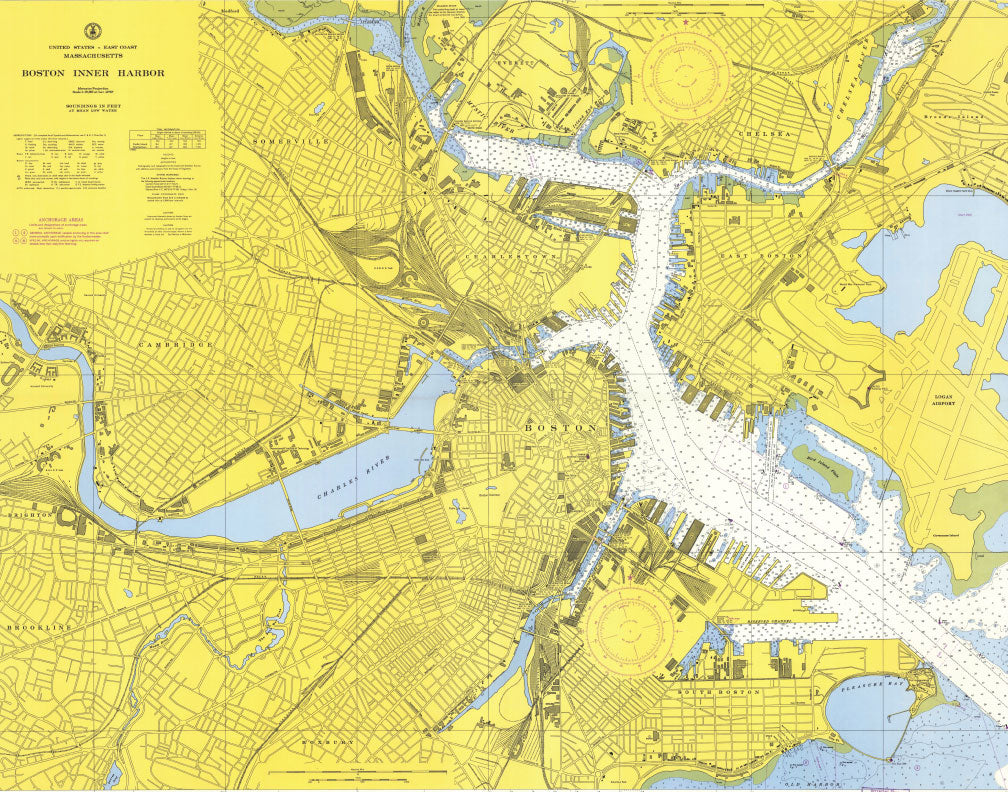 Boston Inner Harbor Nautical Chart