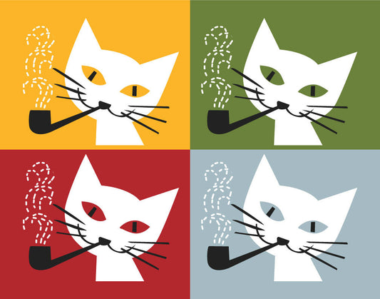 Pipe Smoking Cats Print