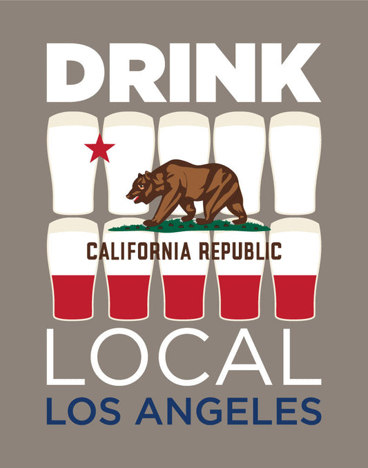 Drink Local Los Angeles Beer Glasses Print