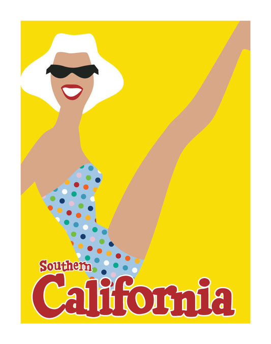 Southern California Sunbather Travel Poster Print