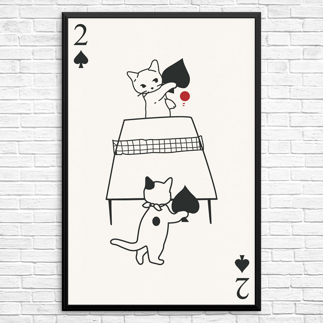 Cats Playing Ping Pong Print