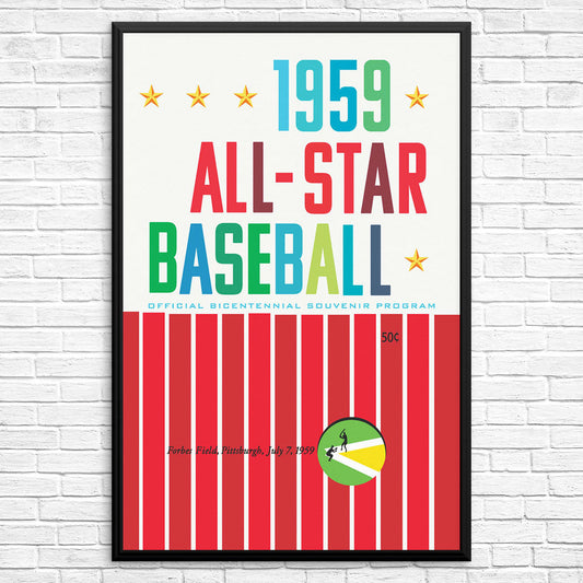 1959 All-Star Baseball Forbes Field Pittsburgh Program Cover Print