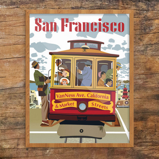 Get Your Hands on the Quirkiest San Francisco Cable Car Print