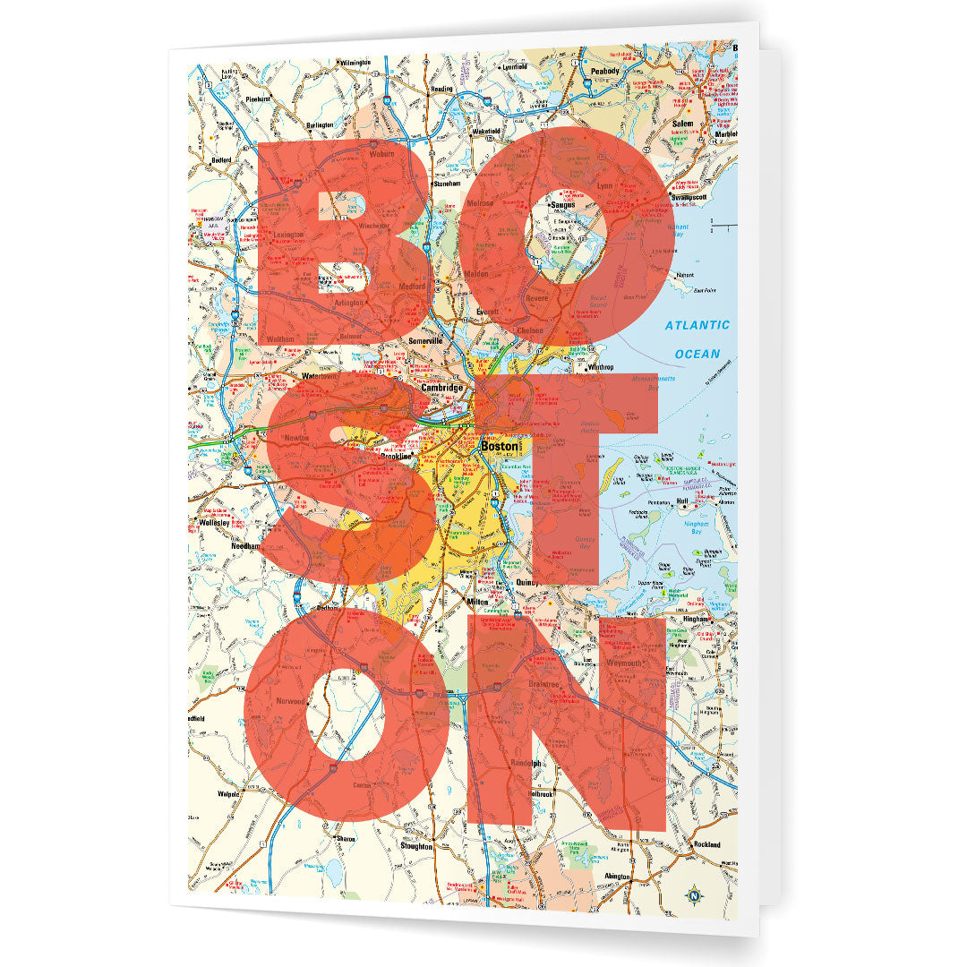 Boston Area Map Print