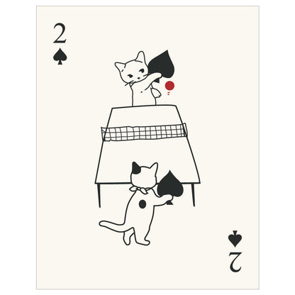 Cats Playing Ping Pong Print