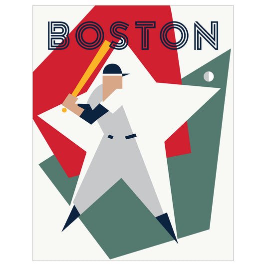 Abstract Boston Baseball Pitcher Print