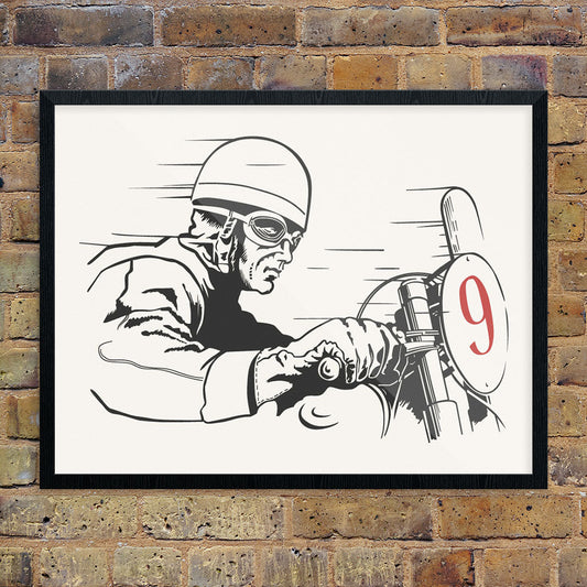 Motorcycle Man Print
