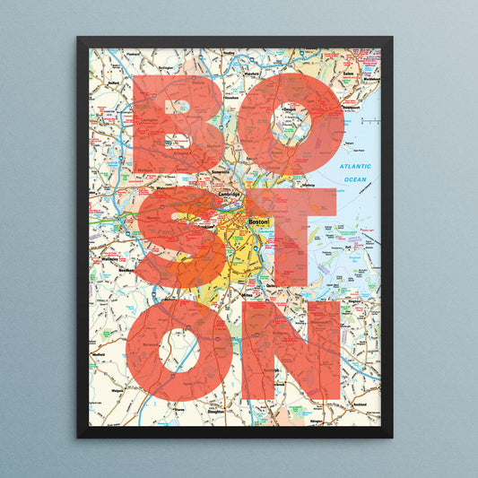 Boston Area Map Print