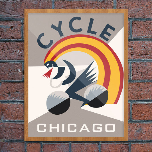 Cycle Chicago Biker Print