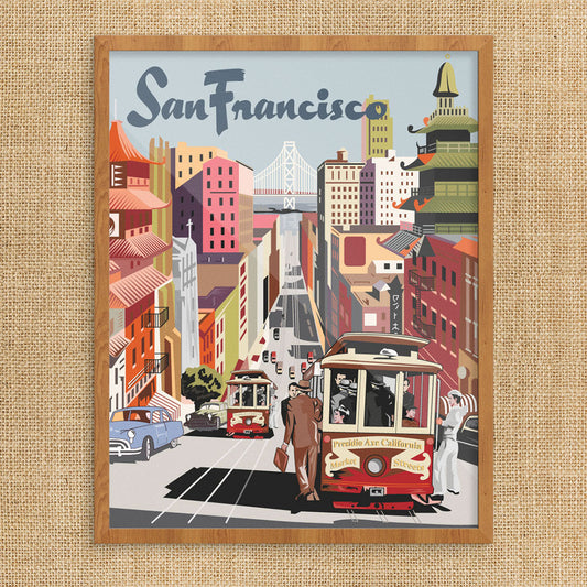 San Francisco Cable Car & Bay Bridge ViewPrint