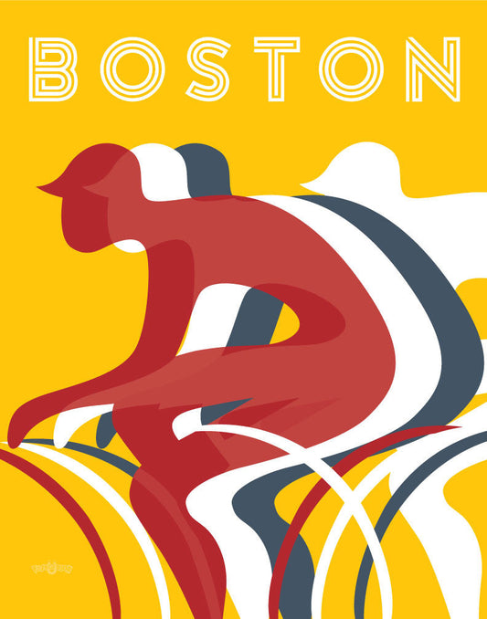 Boston Bikers Silhouettes Print