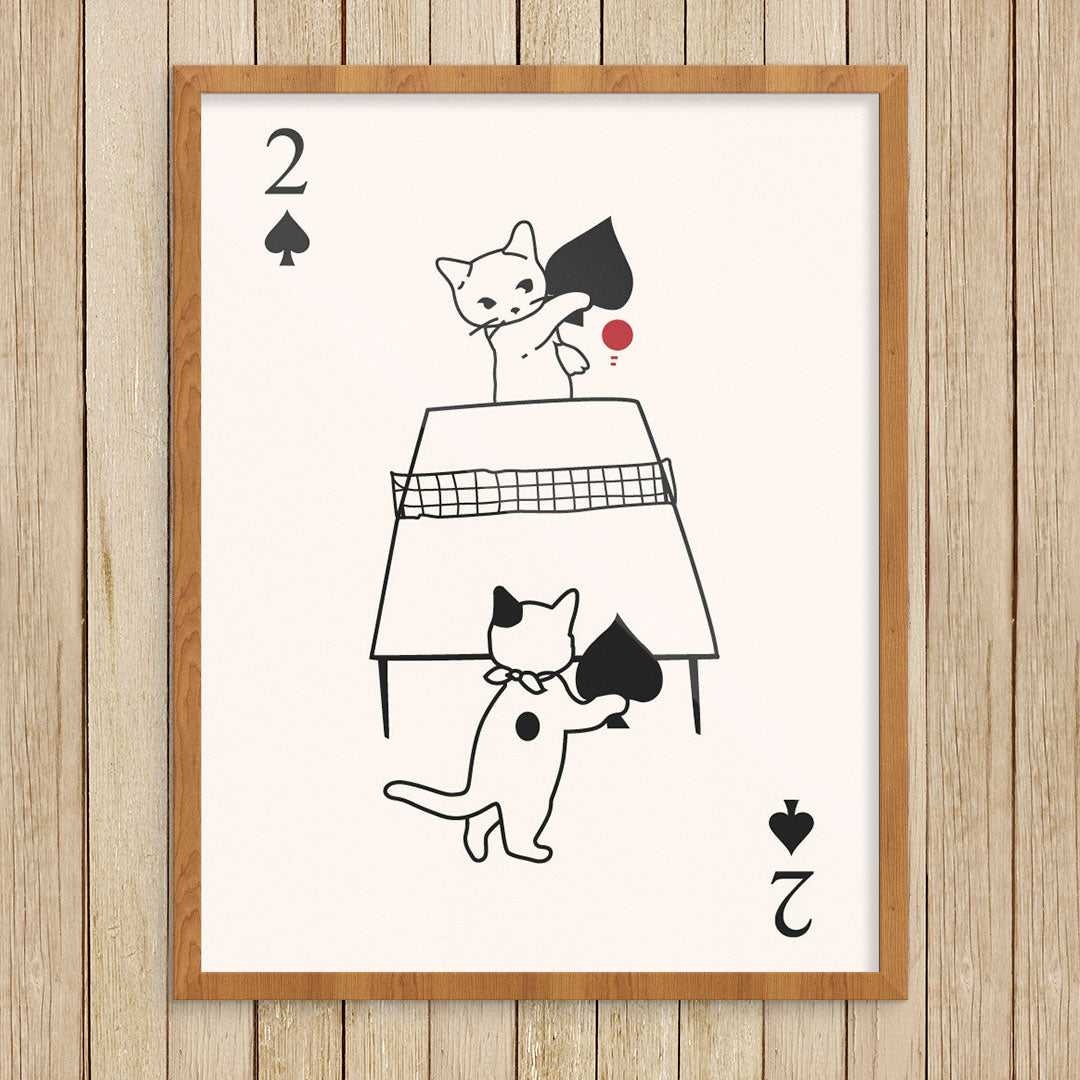 Cats Playing Ping Pong Print
