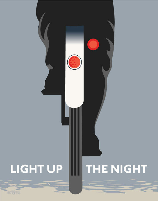 Light Up The Night Biker Print