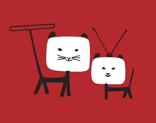 Binge Wathing TV Cats Print