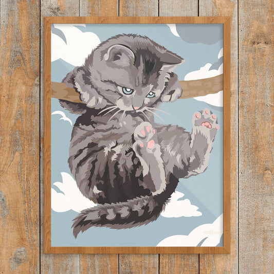 Hang In There Cat Paint By Number Finished Print