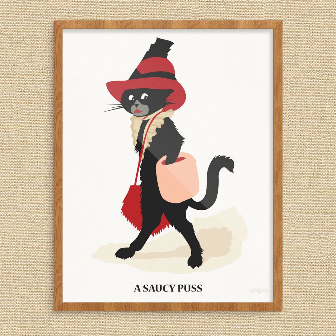 A Saucy Puss Print