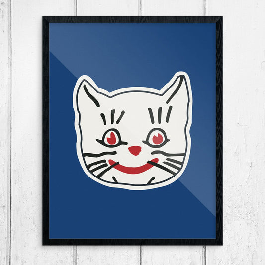 Kansas City Katz Cute Cat face Print