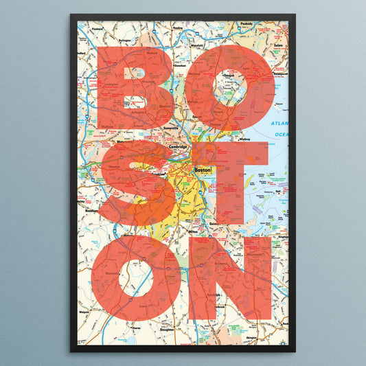 Boston Area Map Print