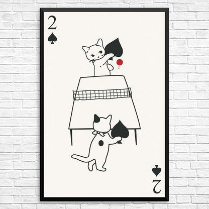 Cats Playing Ping Pong Print